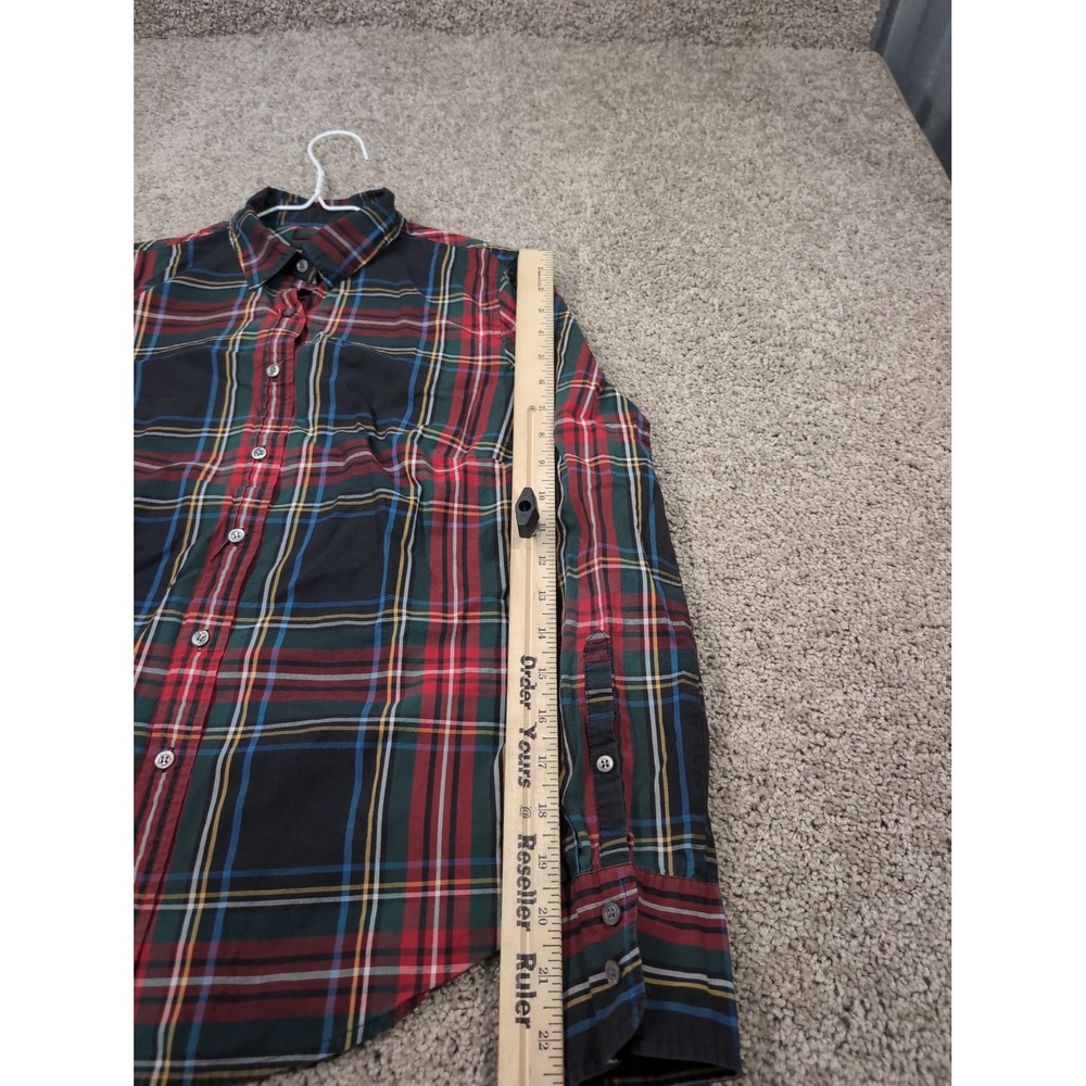J.Crew Perfect Shirt Womens 6 Red‎ Green Navy Plaid Long Sleeve Button Down - Picture 5 of 6